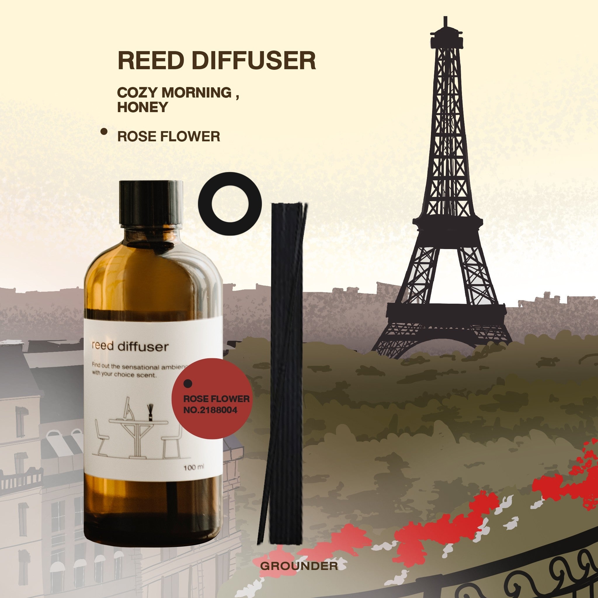 Rose flower reed diffuser GROUNDERBKK