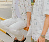 Boat print flowing shirt