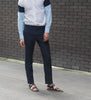 Navy double layer with button trousers