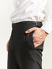 Black double belt trousers
