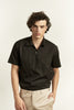 Black relaxed polo shirt