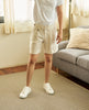 Beige Linen simon with pleated shorts